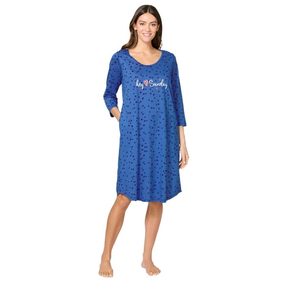 Avenue Women's Plus Size Body Three-Quarter Sleeve Sleepshirt