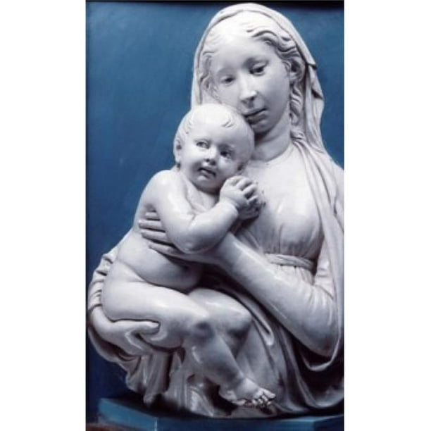Posterazzi SAL900103527 Madonna & Enfant Luca Della Robbia 1400-1482 Italien Bargello Musée National Florence Italie Affiche Imprimée - 18 x 24 Po.