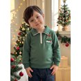 thumbnail image 6 of RUINIXCW Boy Christmas Sweatshirt Letter Embroidery Long Sleeve Lapel Pullover, 6 of 9