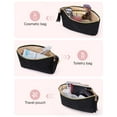 thumbnail image 6 of BAGSMART 2 Pack Makeup Bag Small Cosmetic Pouch Toiletry Bag Travel Organizer Case for Lipsticks Electonic Accessories, Waterproof, Portable, Multifunction, Women and Girls, Black + Black, 6 of 9