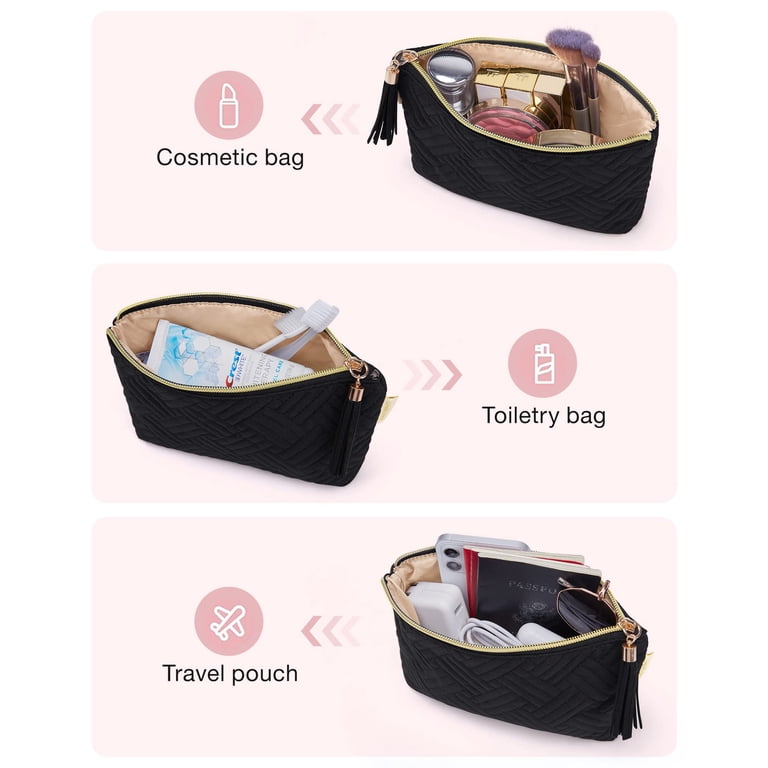 Small Water-Resistant Quilted Cosmetic Pouch photo 7