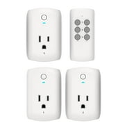 TEKLECTRIC Indoor Remote Control Outlet with 1 Grounded Plugs, 80 FT Range Wireless Outlet for Fans, Electrical Devices, Christmas Lights - 1875 Watt 15A 1/2 HP Heavy Duty (1 Remote 3 Receivers)