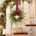 thumbnail image 7 of Small Christmas Wreath Berry Accented Mini Artificial Christmas Wreath Pine Greenery Hanging Wreath for Shelf Farmhouse Home Window Door DIY Xmas Holiday Party Decor 1Pcs, 7 of 7