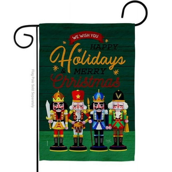 Breeze Decor G120021-BO 13 x 18.5 in. Nutcracker Holiday Garden Flag for Wintertime Christmas Double-Sided Decorative Vertical Flags & House Decoration Banner Yard Gift
