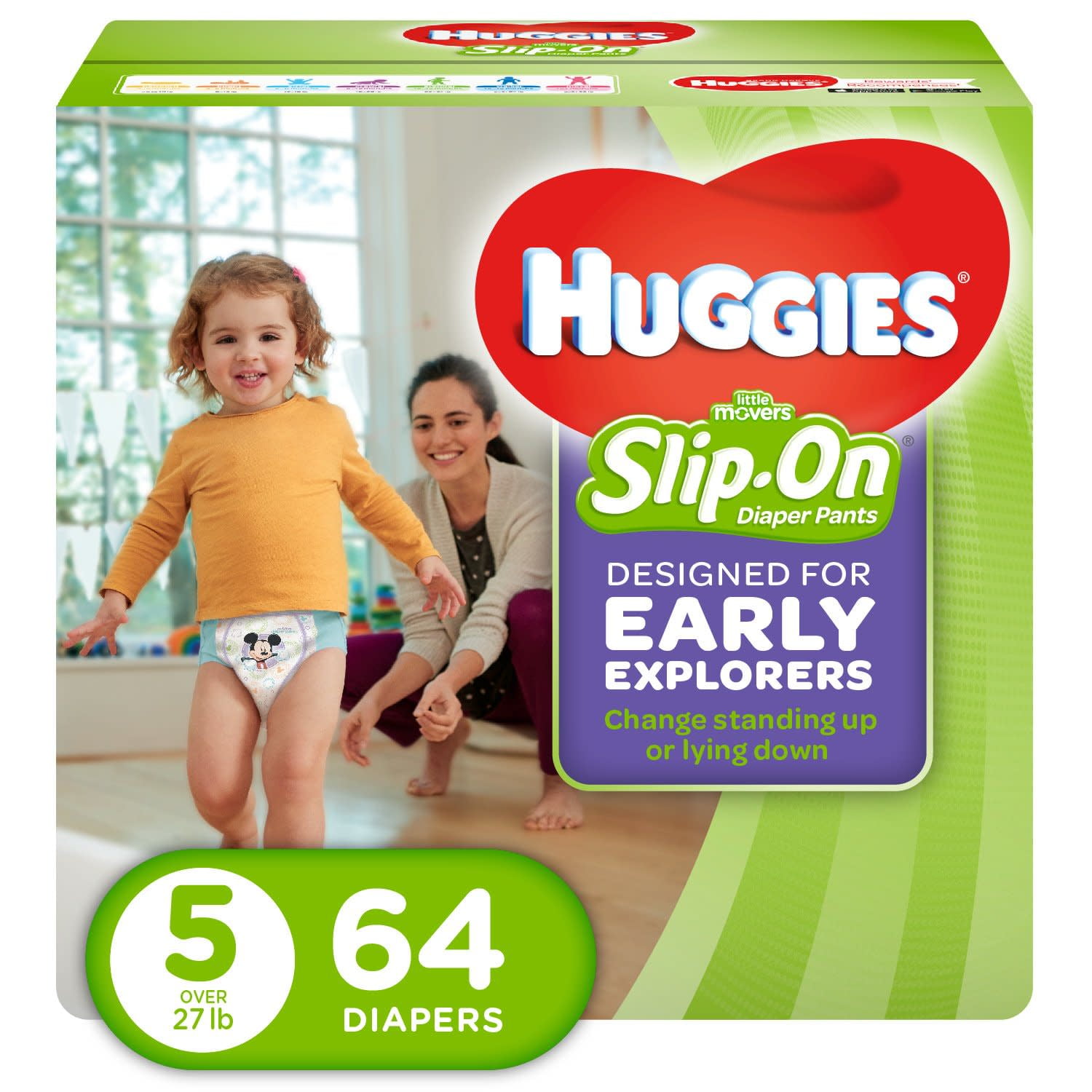 Expectation jungle Sightseeing HUGGIES Little Movers Slip On Diaper Pants, Size 5 - Walmart.com