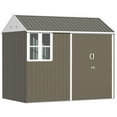 thumbnail image 3 of Outsunny 8'x6' Metal Garden Storage Shed with Doors, Windows & Vents, Galvanized Steel, Gray, 3 of 10
