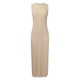 thumbnail image 4 of Vestido largo sin mangas de punto acanalado en contraste para mujer: tejido elástico, largo midi, material de poliéster, tallas S-XL, versátil para cualquier ocasión, 4 of 5
