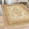 thumbnail image 1 of Vintage Decorative Rug, Caucasian Style Antique Ornaments Floral Blossoms and Geometric Details Damask, Quality Carpet for Bedroom Dorm and Living Room, 6 Sizes, Dark Mustard, by Ambesonne, 1 of 4