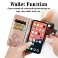 thumbnail image 4 of PU Leather Case for iPhone 13 Pro 6.1" 2021, Allytech Stand Foldable Case with Credit Card Holder Embossed Floral Interior TPU Shockproof Skin Case for iPhone 13 Pro, Rosegold, 4 of 4