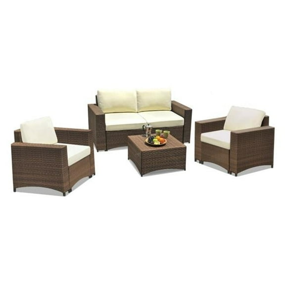 Studio Shine Collection Modular Wicker Conversation Set with Loveseat