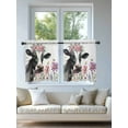 thumbnail image 4 of Cow Flower Tier Curtains 36 Inch Length,Sheer Curtains for Bedroom Living Room Window Farmhouse Cattle Botanical Butterfly Floral Voile Drapes Kitchen Curtains Small Half Window 27.5"x36" 2 Panels, 4 of 7