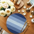 thumbnail image 2 of Navy Blue Ombre Round 13 Inch Placemats Set of 2, Gradient Navy Blue Woods Farmhouse HeatResistant Non Slip Place Mats for Dining Table, Wipeable Braided Kitchen Table Mats for Housewarming, 2 of 9