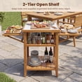 thumbnail image 2 of Gymax Outside Kitchen Island & BBQ Prep Table w/Faux Marble Top Drop-Leaf Side Panels, 2 of 10
