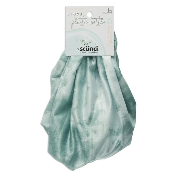 Scunci Earth-Friendly Planet Upcycled Tie-Dye Fabric Headwrap Headband, Green