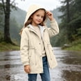 thumbnail image 5 of Edvintorg Girls Rain Jacket Long Sleeve Hooded Zip up Waterproof Rain Coat with Pocket Teens Clothes Size 5-16, 5 of 8