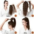 thumbnail image 7 of SEGO Kinky Curly Clip in Hair Extensions 100% Remy Human Hair Wrap Around on Ponytail Extension Thick Long Corn Wave Wavy Hairpiece with Comb Magic Paste Pony Tail, 7 of 7