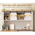 thumbnail image 6 of SEDETA 67" Farmhouse L Shaped Desk with Hutch, Executive Home Office Desks with 4 Drawers & Storage Cabinet, Corner Computer Desk with Sliding Doors, File Drawer & Power Outlet, White+Brown, 6 of 9