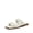 WHITE, variant on Women's Braided Sandals Slip on Slides Two Straps Square Toe Dressy for Summer