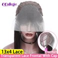 thumbnail image 1 of Cabello liso Cierre frontal de encaje transparente Solo cabello humano brasileño natural Parte media 4x4 Cierre de encaje 13x4 Frontal de encaje Tan Jianjun unisex, 1 of 2