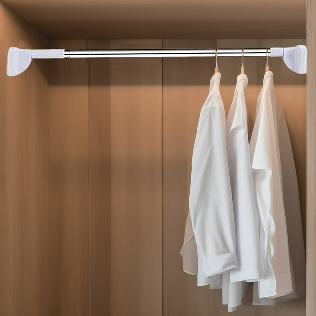 Adjustable Tension Mounted Drying Rack for Home Use Space-Saving Expandable Garment Rod for Closet Bathroom and Kitchen Organization