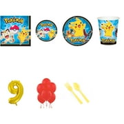 Angle View: Pokemon Party Supplies Party Pack For 32 With Gold #9 Balloon