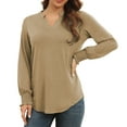thumbnail image 4 of Blusa con cuello en V y muesca para mujer, Top con cuello en V y muesca para mujer, Top con cuello en V probado profesionalmente, 4 of 6