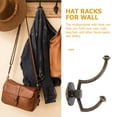 thumbnail image 4 of ifundom Vintage Dark Brown Zinc Alloy Coat Hooks for Wall Mount, Home Storage for Hats, Coats, and More, 4 of 6