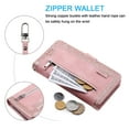 thumbnail image 4 of Wallet Case for Samsung Galaxy S22 Plus (S22+),Dteck Retro 9 Card Holder Slots Zipper Pocket Handbag Case PU Leather Magnetic Closure Kickstand with Wrist Strap TPU Shockproof Flip Case,Rosegold, 4 of 8