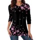 thumbnail image 1 of Gibobby Blusa Mujer Camisa de manga larga interior retro simple estampada con cuello en V superior para mujer（Rojo， L), 1 of 4