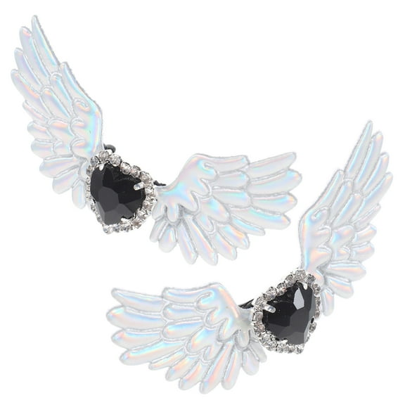 TEHAUX FRCOLOR 1 Pair Rhinestone Goth Wing Shoe Charms Decorative Accessories