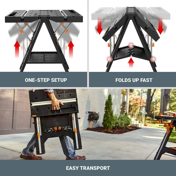 Worx WX064 Pegasus Folding Work Table and Sawhorse - Walmart