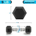 thumbnail image 4 of Hex Dumbbells 5,10,15,20,25,30,40 LB Exercise & Fitness Weights Dumbbell For Women & Men Free Weights Rubber Coated cast Iron Set, 4 of 5