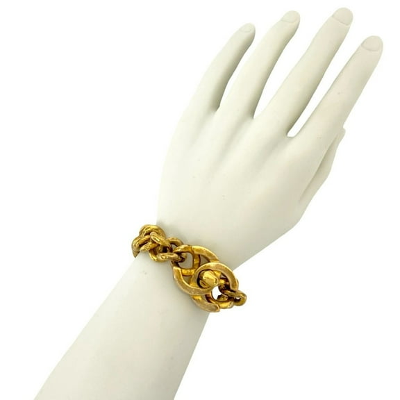 Pre-Owned CHANEL Vintage Coco Mark Chain Bracelet/Bangle for Women, Gold, 14540 (Good)
