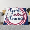 thumbnail image 1 of Balery God Bless America Patriotic Star Manta de Franela con Dibujo, Lujo Ultra Suave y Cálido, Antipelusa y Resistente a las Arrugas para Cama, Sofá, Camping -50"x40", 1 of 6