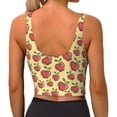 thumbnail image 3 of Bixox Women's Fruit Pattern Fitness Navel Tank Top U-Back Yoga Tank Top Sweatshirt Sports Bra, 3 of 7