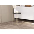 thumbnail image 1 of Side Table. End Table Living Room. Bedside Table or Night Stand. Small Entry Table. Easy To Assemble. Black Metal Top and Gold Metal Base, 1 of 3