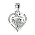 thumbnail image 2 of Women Jewelry Birthday Gift, Womens 925 Silver Heart Necklace Rhinestone Pendant Sparkly Jewerly Valentine Birthday, 2 of 7