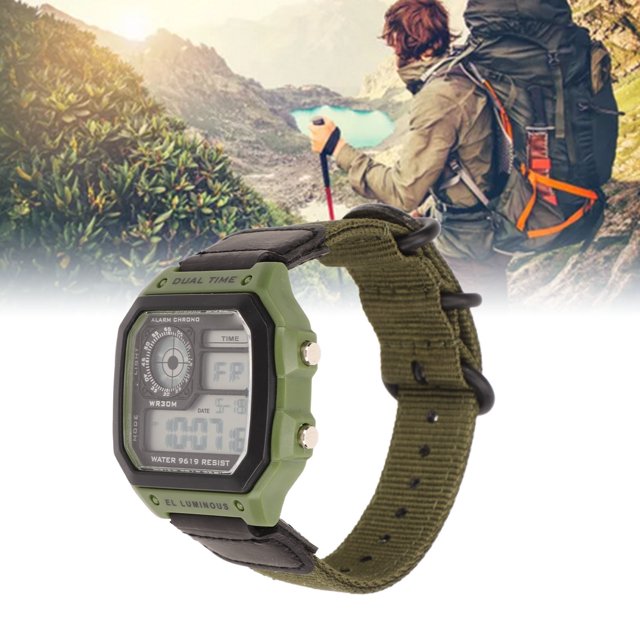 Reloj Deportivo Al Aire Libre, WR30M Reloj Despertador Con Espejo De Resina Acrílica Resistente Al Agua Reloj Deportivo Digital Luminoso Con Segundo Cronógrafo Para Uso Diario