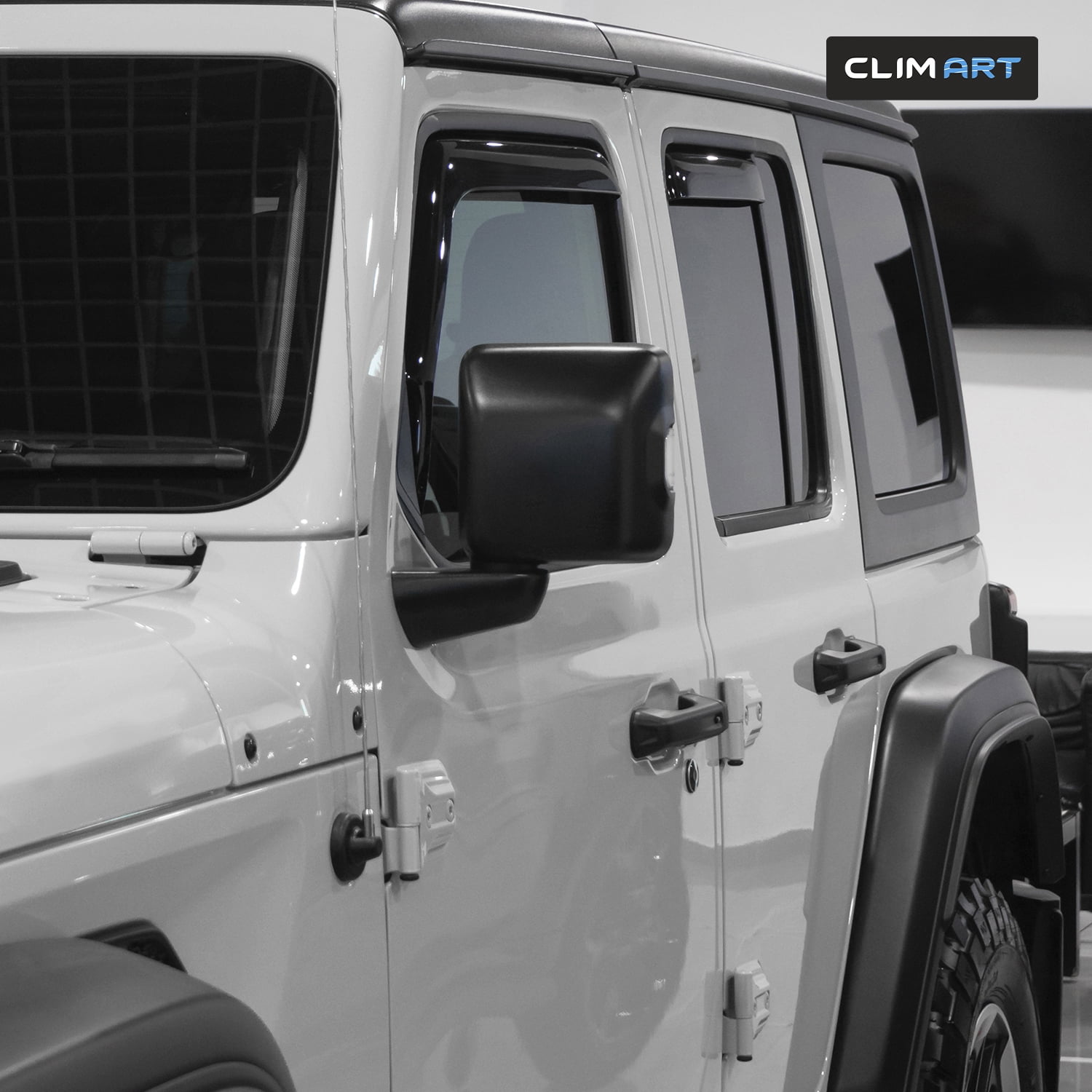 CLIM ART In-Channel Incredibly Durable Rain Guards for Jeep Wrangler JL 2018-2026/Jeep Gladiator 2020-2026, Original Window Deflectors, Vent Window Visors, Vent Deflector, 4 pcs. - 618030