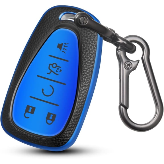Key Fob Cover Compatible with Chevrolet Equinox Malibu Trailblazer Traverse Volt Bolt Keychain Case Holder Protector,Blue