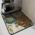 thumbnail image 4 of Washable Rubber Boho Style Vintage Floral Dish Drying Mats for Kitchen Counter Home Large Coffee Bar Pad Accessories and Decor for Utensils Stemware 18''x24'', 4 of 7