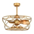 thumbnail image 5 of Femi 25.6 in. Indoor Gold Finish Ceiling Fan with Light Kit and Remote, 5 of 5