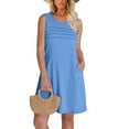 thumbnail image 6 of ZZwxWA Beach Dresses for Women 2025 Vacation Women's Summer Sleeveless Sundress Casual Pleated Mini Dress with Pockets, 6 of 6