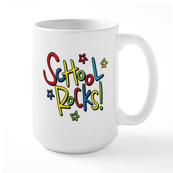 CafePress - School Rocks! Large Mug - 15 oz Ceramic Large White Novelty Mug