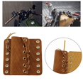 thumbnail image 4 of Cubierta de empuñaduras de mano para motocicleta, absorción de , cubiertas de empuñadura de , correas ajustables de cuero PU para la Marrón Macarena Cubierta de puños, 4 of 8