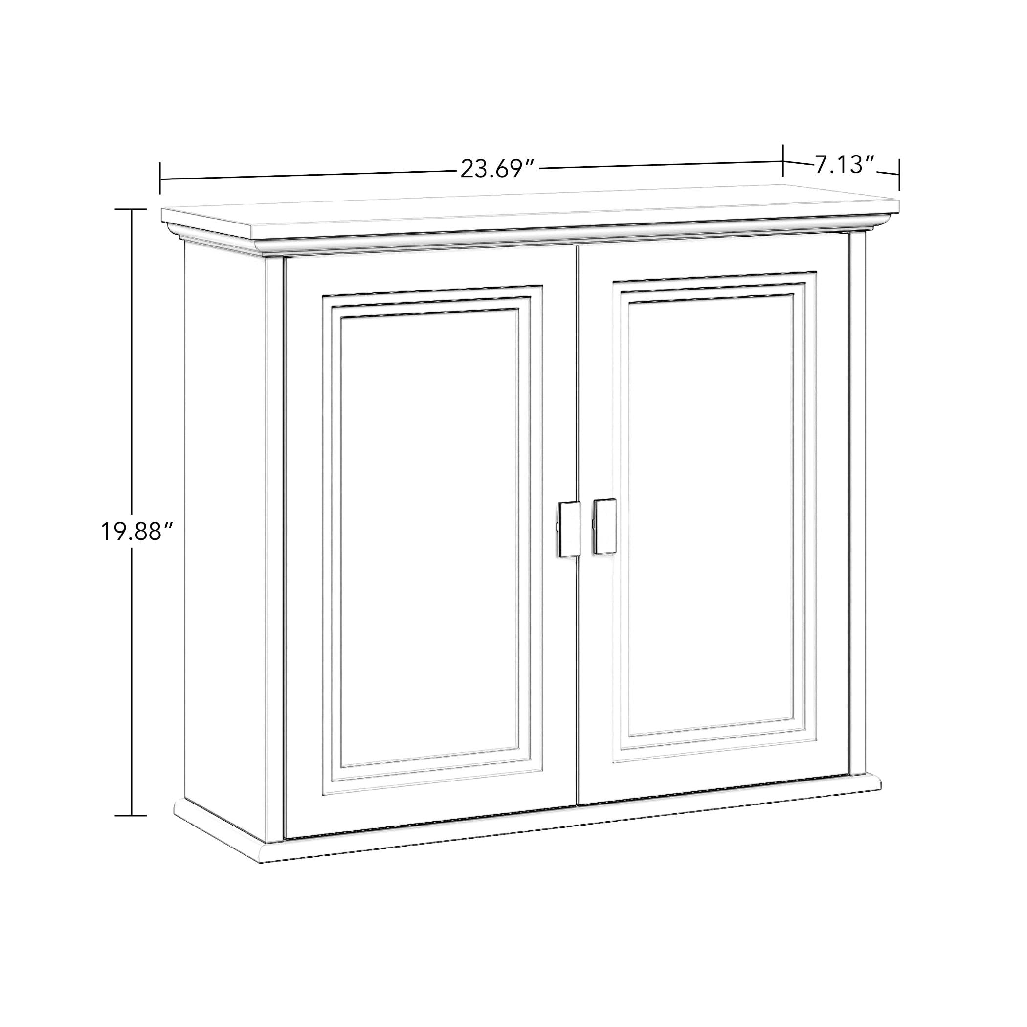 RiverRidge Geneva Two-Door Bathroom and Laundry Wall Mount Storage Medicine Cabinet with Fixed and Adjustable Shelves - White