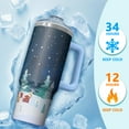 thumbnail image 4 of Christmas Day 30oz Holiday Tumbler with Handle and Straw, Santa Snowflakes Mug, Winter Stainless Steel Insulated Coffee Cup, Festive Gifts, 4 of 5