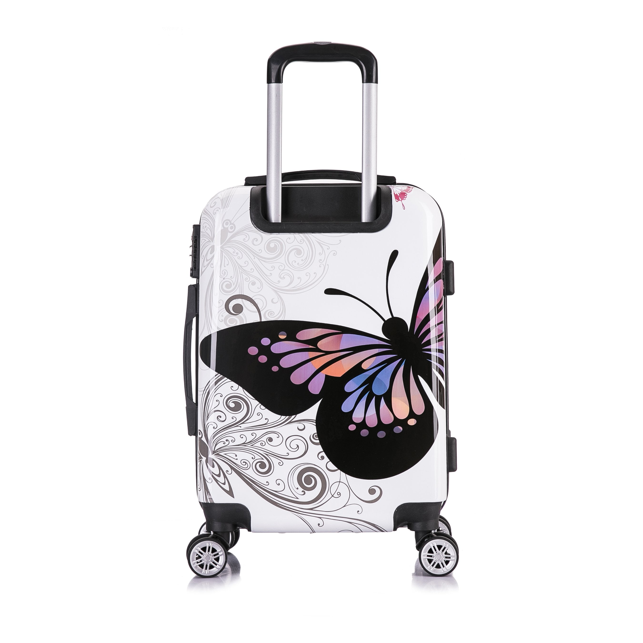 InUSA PRINTS lightweight hardside spinner 20 inch carry-on Butterfly