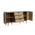 thumbnail image 6 of LuxenHome Natural Oak Manufactured Wood 2-Door and 3-Drawer 59.1-Inch Wide Sideboard Cabinet, 6 of 13