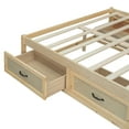 thumbnail image 6 of Euroco Wood Full Size Platform Bed with 6 Drawers for Kids Teens Adults, Antique Natural, 6 of 16